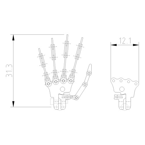Articulated Hand Armature for Stopmotion Animation with movable